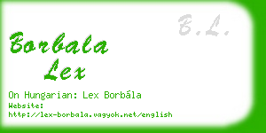 borbala lex business card