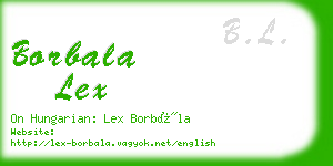 borbala lex business card